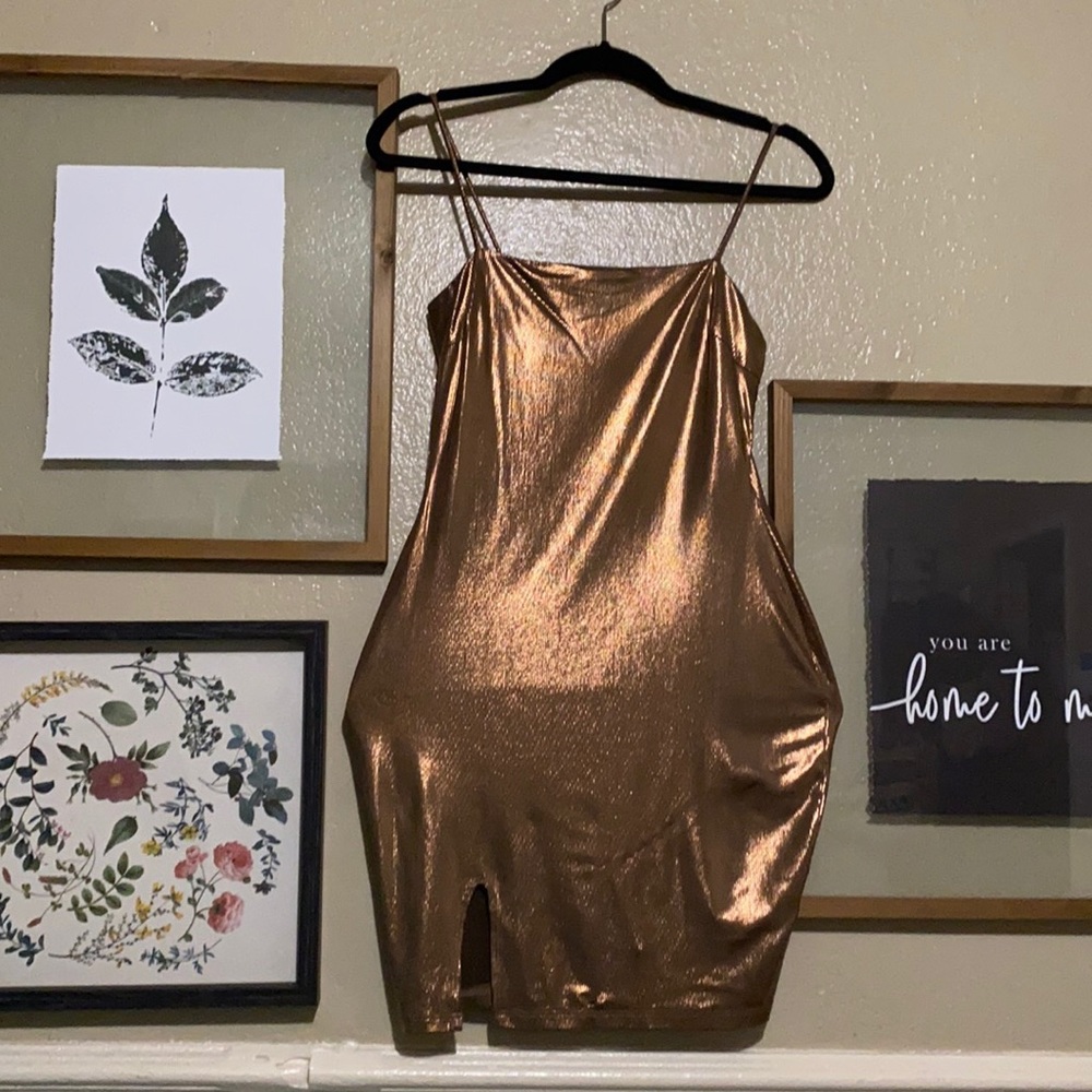 Gold shimmery dress
